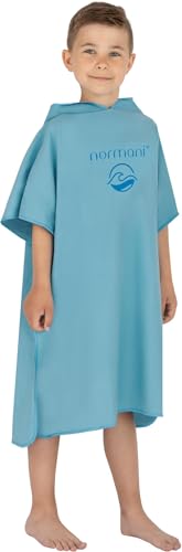 normani Kinder Mikrofaser Badehandtuch Strandtuch Badeponcho mit Kapuze aus 80% recyceltem Material für Jungen und Mädchen von 2-13 Jahren Farbe Blau Größe 10-13 Jahre von normani