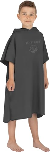 normani Kinder Mikrofaser Badehandtuch Strandtuch Badeponcho mit Kapuze aus 80% recyceltem Material für Jungen und Mädchen von 2-13 Jahren Farbe Schwarz Größe 2-5 Jahre von normani