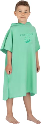 normani Kinder Mikrofaser Badehandtuch Strandtuch Badeponcho mit Kapuze aus 80% recyceltem Material für Jungen und Mädchen von 2-13 Jahren Farbe Minze Größe 2-5 Jahre von normani