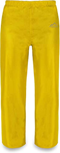 normani Kinder Regenhose Matschhose Überziehhose ungefüttert - 100% Wasser -und Winddicht Farbe Signalgelb Größe S/122-128 von normani