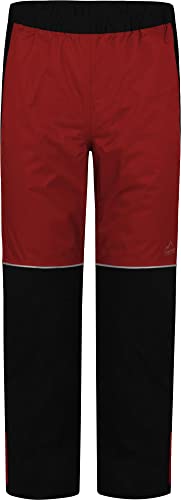 normani Kinder Regenhose - wasserdichte Sommerhose ungefüttert für Mädchen und Junge - Buddelhose Matschhose mit 3M Reflektoren und Grow Out Funktion - Wassersäule: 6000 mm Farbe Rot Größe 146-152 von normani