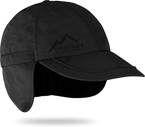 normani Kinder Regenmütze Unisex mit Netzfutter und Ohrenschützer Farbe Schwarz Größe L/53 von normani