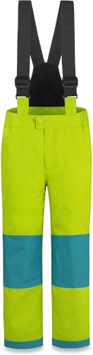 normani Kinder-Skihose mit abnehmbaren Hosenträgern Thermohose Winterhose Schneehose für Junge und Mädchen gefüttert - Wasserdicht: Wassersäule 11000 mm Winddicht Farbe Limette Größe XS/110-116 von normani