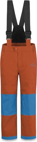 normani Kinder-Skihose mit abnehmbaren Hosenträgern Thermohose Winterhose Schneehose für Junge und Mädchen gefüttert - Wasserdicht: Wassersäule 11000 mm Winddicht Farbe Orange Größe M/134-140 von normani