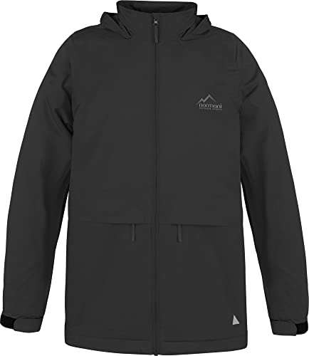 normani Kinder Softshelljacke Regenjacke mit Fleecefutter für Jungen und Mädchen - Wasserdichte, Winddichte Jacke mit 3M™ Scotchlite™ Reflektoren Farbe Schwarz Größe S/122-128 von normani