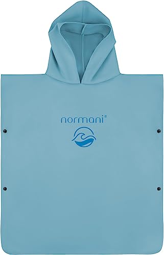 normani Kinder Surfponcho - Strandponcho - Badeponcho aus 80% recyceltem Polyester Handtuch Cape Badetuch mit Kapuze für Jungen und Mädchen ab 2 Jahren Farbe Blau Größe 60 x 60 cm von normani