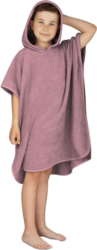 normani Kinder-Badeponcho Strandponcho - Handtuch-Poncho aus 100% natürlicher Bio-Baumwolle Handtuch Cape Badetuch mit Kapuze für Jungen und Mädchen 2-13 Jahre Farbe Rosa Größe 75 x 75 cm von normani
