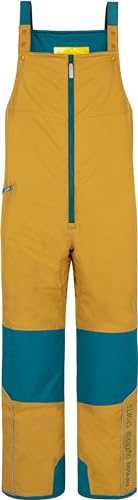 normani Kinder Thermohose Schneehose Winterhose mit Hosenträgern Skihose mit Reißverschlusstaschen und Schneefang Farbe Gelb Größe 158-164 von normani