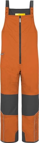 normani Kinder Thermohose Schneehose Winterhose mit Hosenträgern Skihose mit Reißverschlusstaschen und Schneefang Farbe Orange Größe 158-164 von normani