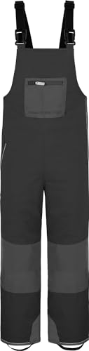normani Kinder Winterhose mit Hosenträgern für Junge und Mädchen - gefütterte Latzhose mitTrägern - wasserdichte Skihose Schneehosen mit Schneegamaschen Farbe Anthrazit Größe 134-140 von normani