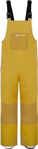 normani Kinder Winterhose mit Hosenträgern für Junge und Mädchen - gefütterte Latzhose mitTrägern - wasserdichte Skihose Schneehosen mit Schneegamaschen Farbe Gelb Größe 146-152 von normani