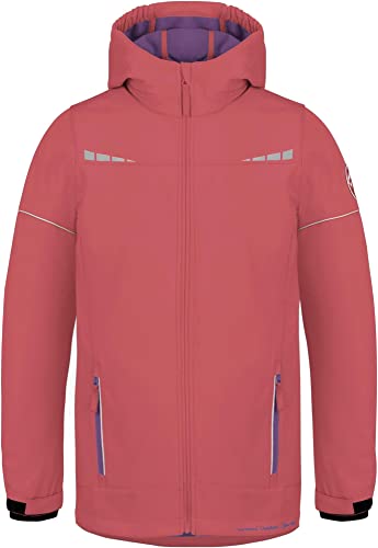 normani Kinder Winterjacke Wasserdichte Softshelljacke Skijacke Übergangsjacke Outdoorjacke mit Kapuze für Junge und Mädchen - Wassersäule: 11.000 mm Farbe Rose Größe 134-140 von normani