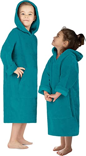 normani Kinder Langarm Badeponcho - Frottee Kapuzenhandtuch für Jungen und Mädchen Farbe Blau Größe 0-2 Jahre von normani