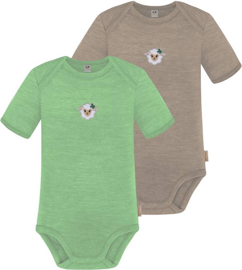 normani Kurzarmbody 2er Set Baby Merino Body Kurzarm Tauranga Baby-Bodysuit Strampler aus 100 % Merinowolle und OEKO-TexStandard 100 von normani