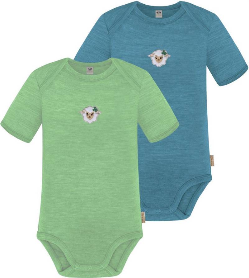 normani Kurzarmbody 2er Set Baby Merino Body Kurzarm Tauranga Baby-Bodysuit Strampler aus 100 % Merinowolle und OEKO-TexStandard 100 von normani