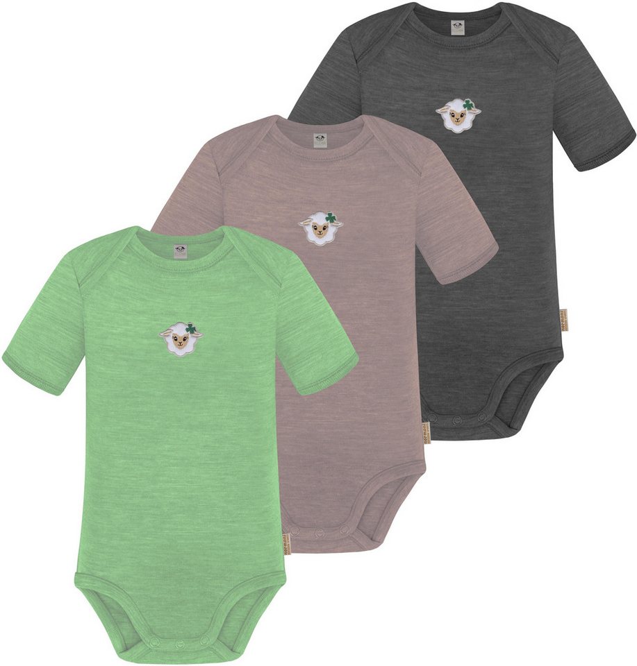 normani Kurzarmbody 3er Set Baby Merino Body Kurzarm „Tauranga" Unisex Baby kurzärmliger Einteiler Strampler - 100 % RWS Merinowolle normani Kurzarmbody 3er Set Baby Merino Body Kurzarm „Tauranga" Unisex Baby kurzärmliger Einteiler Strampler - 100 % RWS Merinowolle von normani
