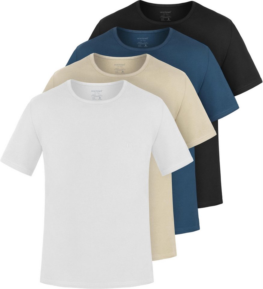 normani Kurzarmshirt 4er Set Herren T-Shirts aus Bio-Baumwolle Nyons (4er-Pack) Basic Shirt für Männer GOTS-zertifiziert von normani