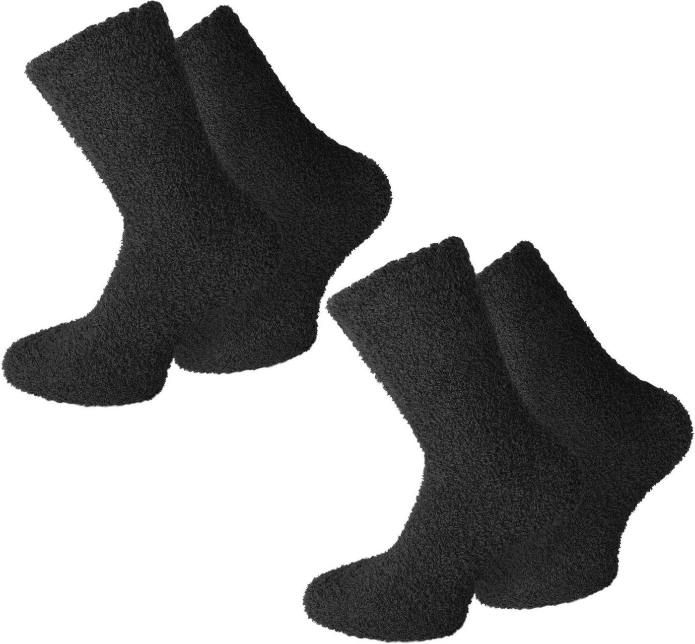 normani Kuschelsocken 2 Paar Kuschel-Socken für Damen und Herren (Set, 2 Paar) weicher Gummibund von normani