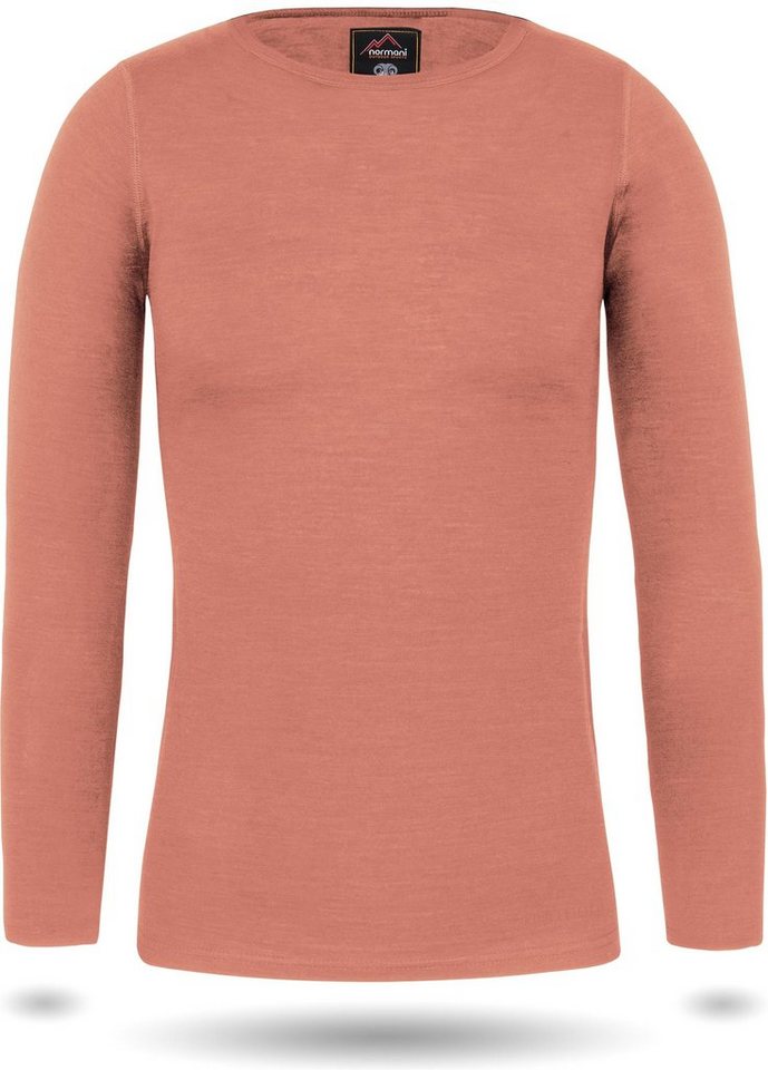 normani Langarmshirt Damen Merino Langarm-Shirt Mandurah Ski-Unterwäsche Rundhals Merino Pullover Unterhemd - 100 % Merinowolle von normani