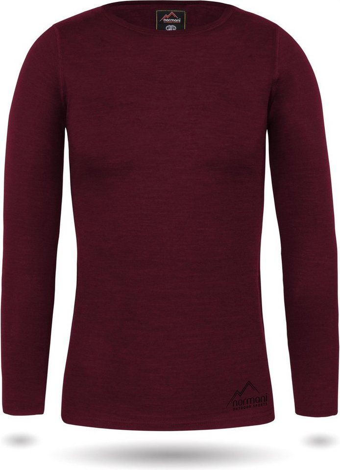 normani Langarmshirt Damen Merino Langarm-Shirt Mandurah Ski-Unterwäsche Rundhals Merino Pullover Unterhemd - 100 % Merinowolle von normani