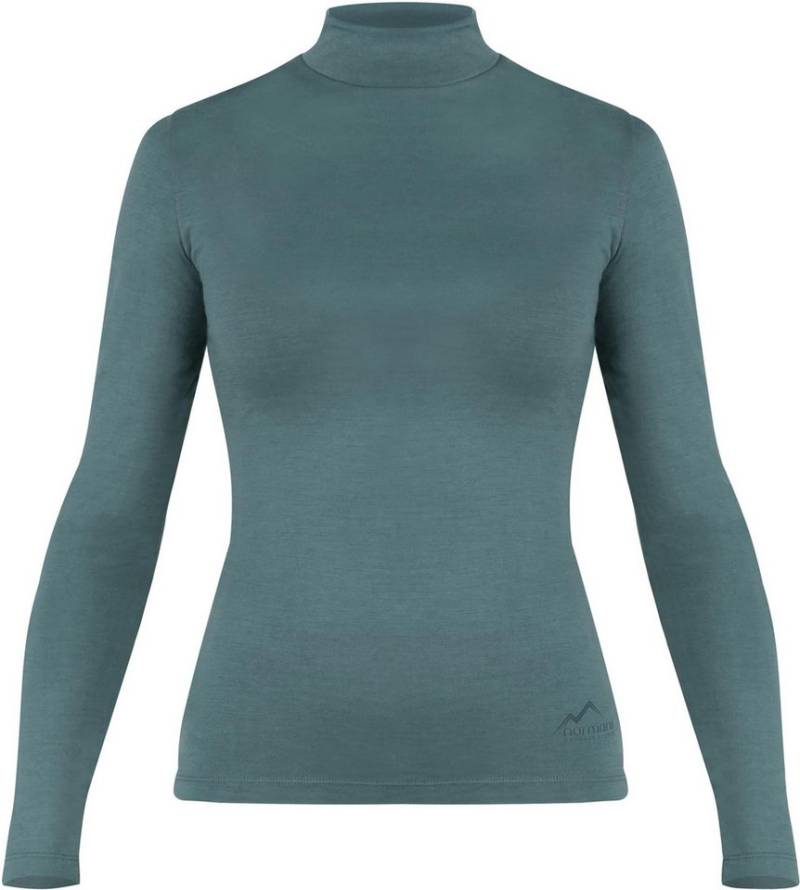 normani Langarmshirt Damen Merino Longsleeve mit Stehkragen Romsey Ski-Unterwäsche Rundhals Merino Pullover Unterhemd - 100 % Merinowolle von normani