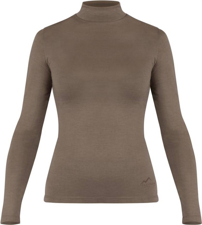normani Langarmshirt Damen Merino Longsleeve mit Stehkragen Romsey Ski-Unterwäsche Rundhals Merino Pullover Unterhemd - 100 % Merinowolle von normani