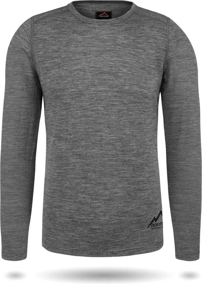 normani Langarmshirt Herren Merino Langarm Melbourne Merino Thermounterhemd Baselayer Skipullover aus 100 % Merinowolle von normani