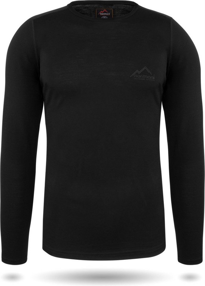 normani Langarmshirt Herren Merino Langarm Melbourne Merino Thermounterhemd Baselayer Skipullover aus 100 % Merinowolle von normani