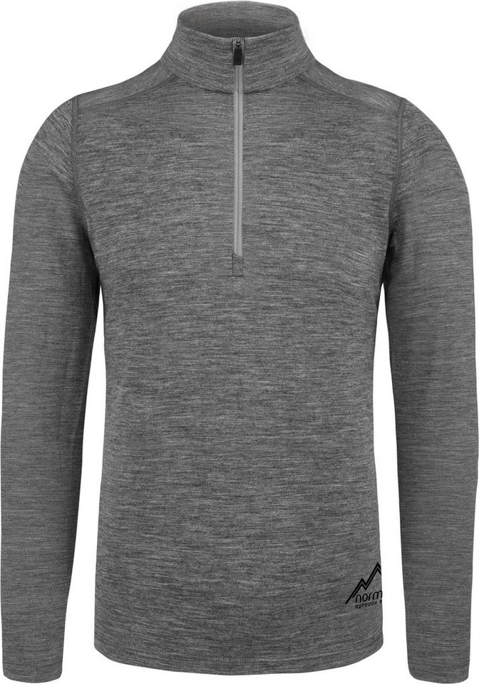 normani Langarmshirt Herren Merino Langarm mit 1/4 Zipper Canberra Merino Winter Outdoor Ski Pullover - Aus Merinowolle von normani