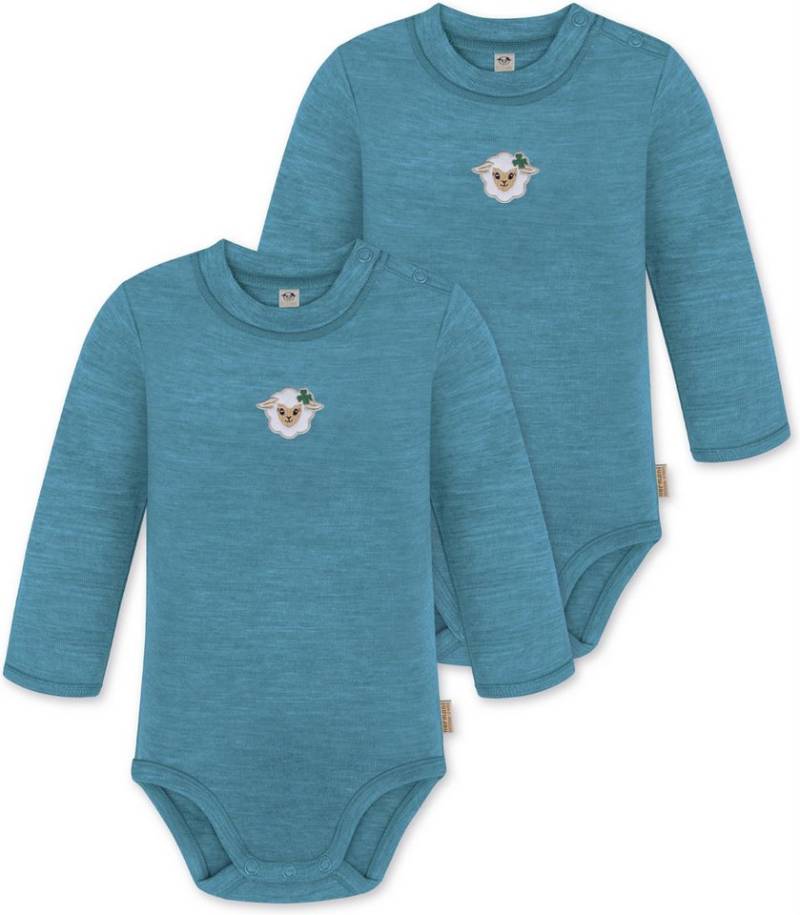 normani Langarmwickelbody 2er Pack Baby Merino Langarmbody „Tuai" Multirabatt Baby Body Babyanzug mit Knopf aus 100 % Merinowolle von normani