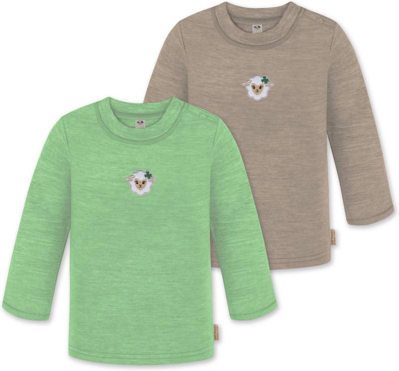normani Langarmwickelbody 2er Pack Baby Merino Longsleeve „Taupo" Multirabatt - Winter Feinstrick Wollpullover aus 100 % Merinowolle von normani