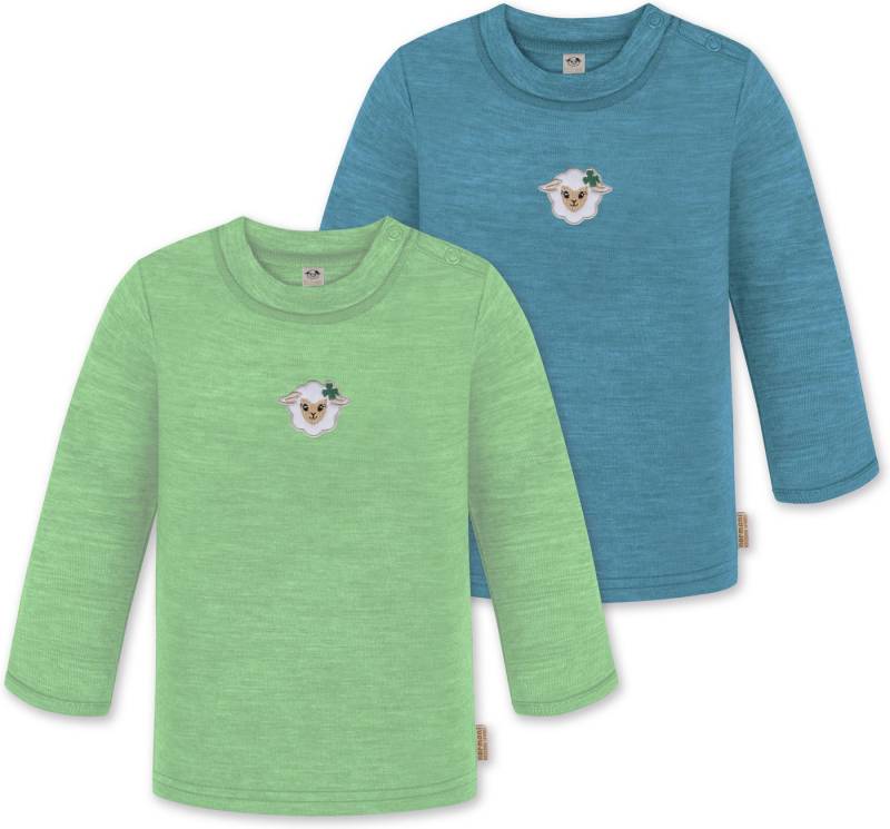 normani Langarmwickelbody 2er Pack Baby Merino Longsleeve „Taupo" Multirabatt - Winter Feinstrick Wollpullover aus 100 % Merinowolle von normani
