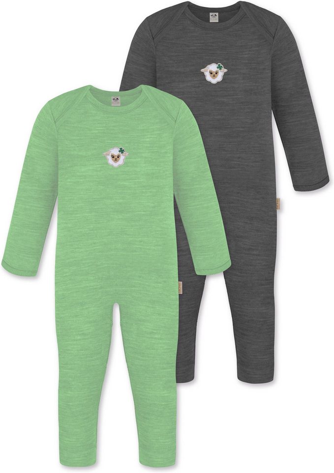 normani Langarmwickelbody 2er Pack Baby Merino Strampler „Waverly“ von normani