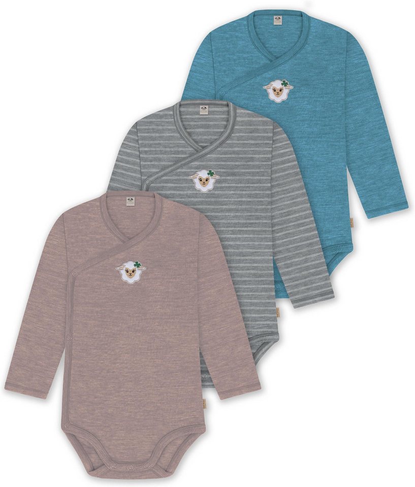 normani Langarmwickelbody 3er Set Baby-Body Wickelbody Toddler-Bodysuit Langarm Strampler Wickelbody mit Knopf und langen Ärmeln - 100 % Wolle normani Langarmwickelbody 3er Set Baby-Body Wickelbody Toddler-Bodysuit Langarm Strampler Wickelbody mit Knopf und langen Ärmeln - 100 % Wolle von normani