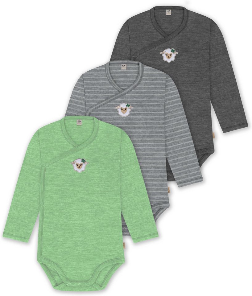 normani Langarmwickelbody 3er Set Baby-Body Wickelbody Toddler-Bodysuit Langarm Strampler Wickelbody mit Knopf und langen Ärmeln - 100 % Wolle normani Langarmwickelbody 3er Set Baby-Body Wickelbody Toddler-Bodysuit Langarm Strampler Wickelbody mit Knopf und langen Ärmeln - 100 % Wolle von normani