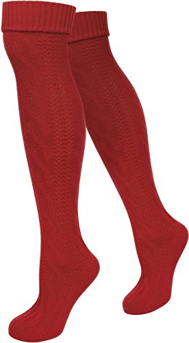 normani Lange Trachtensocken Trachtenstrümpfe Zopf Socken meliert Farbe Rot Größe 43/46 von normani