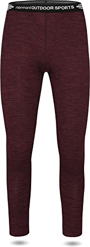 normani Merino Unterhose Thermohose für Damen Funktionshose 100% Merinowolle leichte Hose, atmungsaktiv, antibakteriell, feuchtigkeitsregulierend - Ideale Winterhose Farbe Rot Größe L von normani