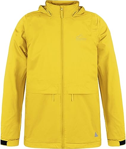 normani OUTDOOR SPORTS Kinder wasserdichte Unisex Regenjacke Regenmantel mit Kapuze und 3M Reflektoren Farbe Gelb Größe L/146-152 von normani