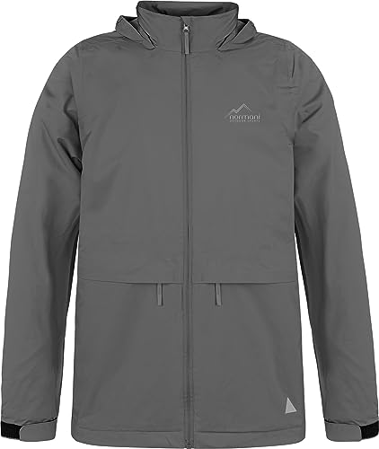 normani OUTDOOR SPORTS Kinder wasserdichte Unisex Regenjacke Regenmantel mit Kapuze und 3M Reflektoren Farbe Grau Größe M/134-140 von normani