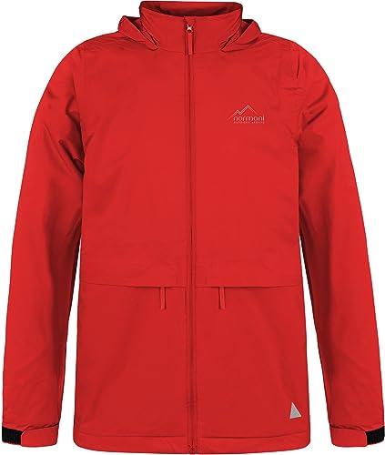 normani OUTDOOR SPORTS Kinder wasserdichte Unisex Regenjacke Regenmantel mit Kapuze und 3M Reflektoren Farbe Rot Größe L/146-152 von normani