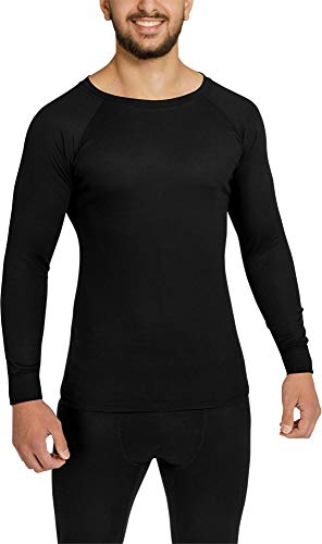 normani Outdoor Sports Herren Laufunterhemd Thermohemd aus Quick-Dry Funktionsmaterial in Rippoptik mit Rundhals Farbe Schwarz Größe XL/54 von normani