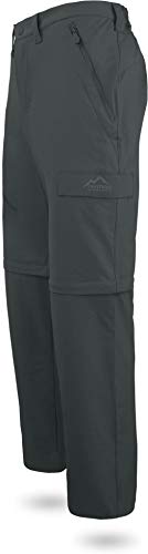 normani Outdoor Sports Herren Softshellhose mit Zip-Off - 2-in-1 Wanderhose Farbe Dunkelgrau Größe M von normani