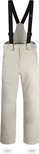 normani Outdoor Sports Herren Winter Softshellhose gefüttert mit abnehmbaren Hosenträgern und 4-Wege-Funktionsstretch (S-4XL) Farbe Beige Größe XXL/56 von normani