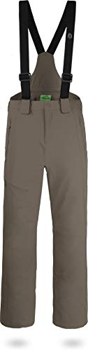 normani Outdoor Sports Herren Winter Softshellhose gefüttert mit abnehmbaren Hosenträgern und 4-Wege-Funktionsstretch (S-4XL) Farbe Stone Größe L/52 von normani