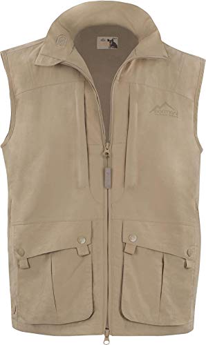 normani Outdoor Weste Freizeitweste Safariweste mit Sonnenschutz 50+ und vielen praktischen Taschen Farbe Beige Größe 4XL von normani