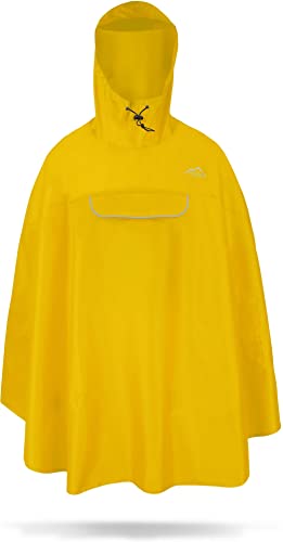 normani Premium Wasserdichter Regenponcho Poncho mit Kapuze und seitlichen Einschubtaschen - KleinesPackmaß - Fahrradponcho Regenmantel Unisex (S-3XL) Farbe Gelb Größe XXL/3XL von normani