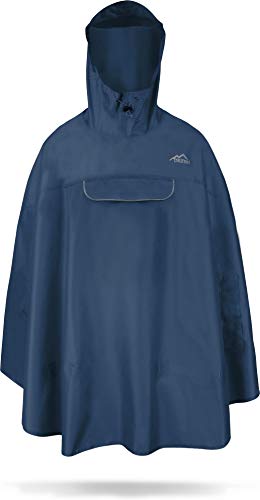 normani Premium Wasserdichter Regenponcho Poncho mit Kapuze und seitlichen Einschubtaschen - KleinesPackmaß - Fahrradponcho Regenmantel Unisex (S-3XL) Farbe Navy Größe S/M von normani