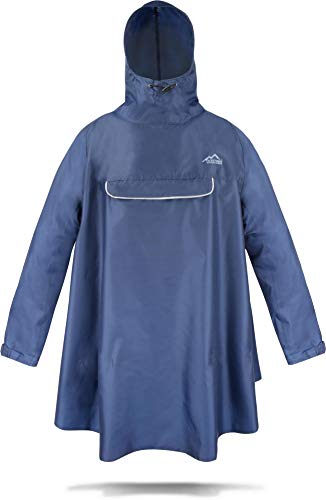 normani Regenmantel mit Kapuze Wasserdicht - Winddicht - Wassersäule: 12.000 mm mit Brusttasche Farbe Marineblau Größe L/XL von normani