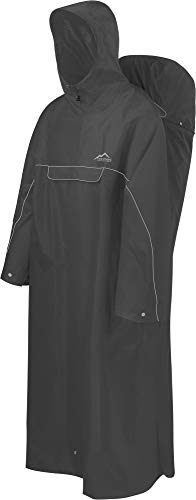 normani Regenponcho mit Rucksackfunktion - Wassersäule: 12.000 mm - Outdoorponcho - Extra Langer Wanderponcho Regencape Reiseponcho mit Ärmeln für Damen und Herren Farbe Dunkelgrau Größe XXL-3XL von normani