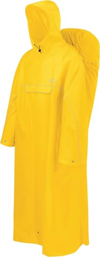normani Regenponcho mit Rucksackfunktion - Wassersäule: 12.000 mm - Outdoorponcho - Extra Langer Wanderponcho Regencape Reiseponcho mit Ärmeln für Damen und Herren Farbe Gelb Größe S-M von normani